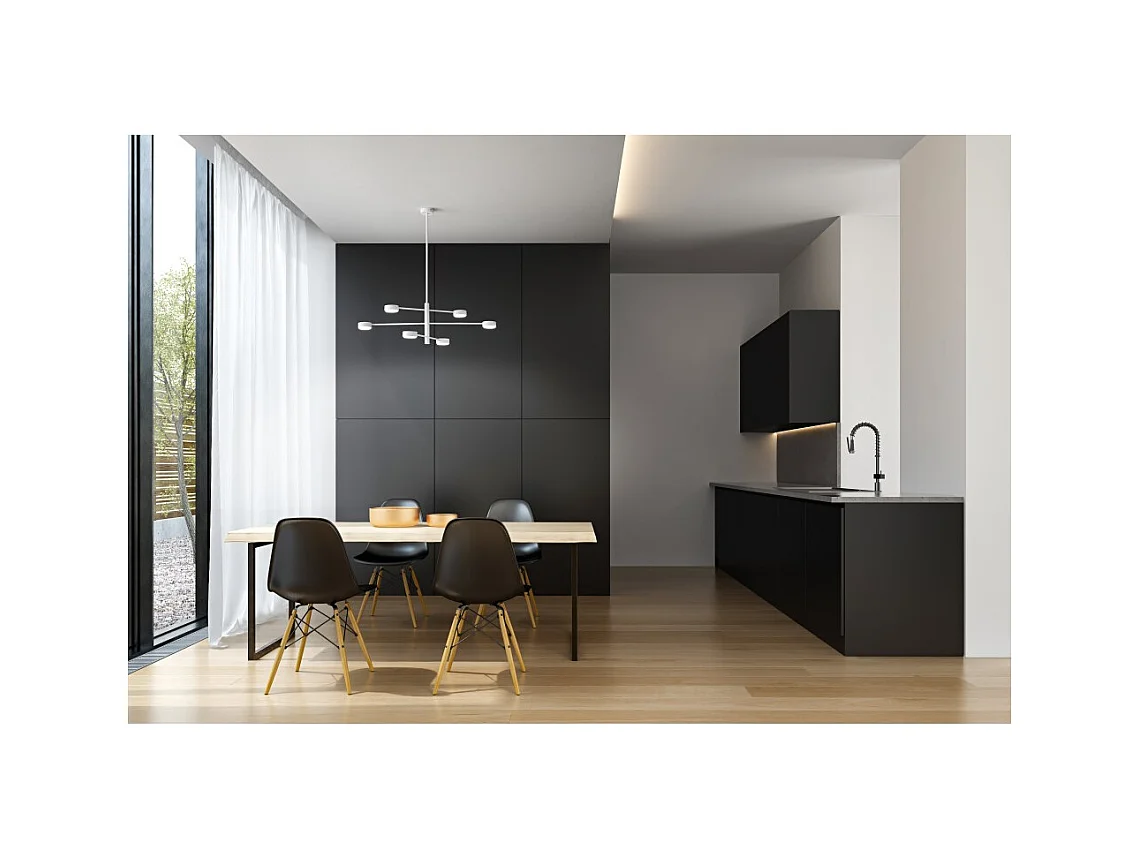 Eclipsia Witte Plafondlamp - d850x845mm 6xGX53 - Elegante Metalen Hanglamp