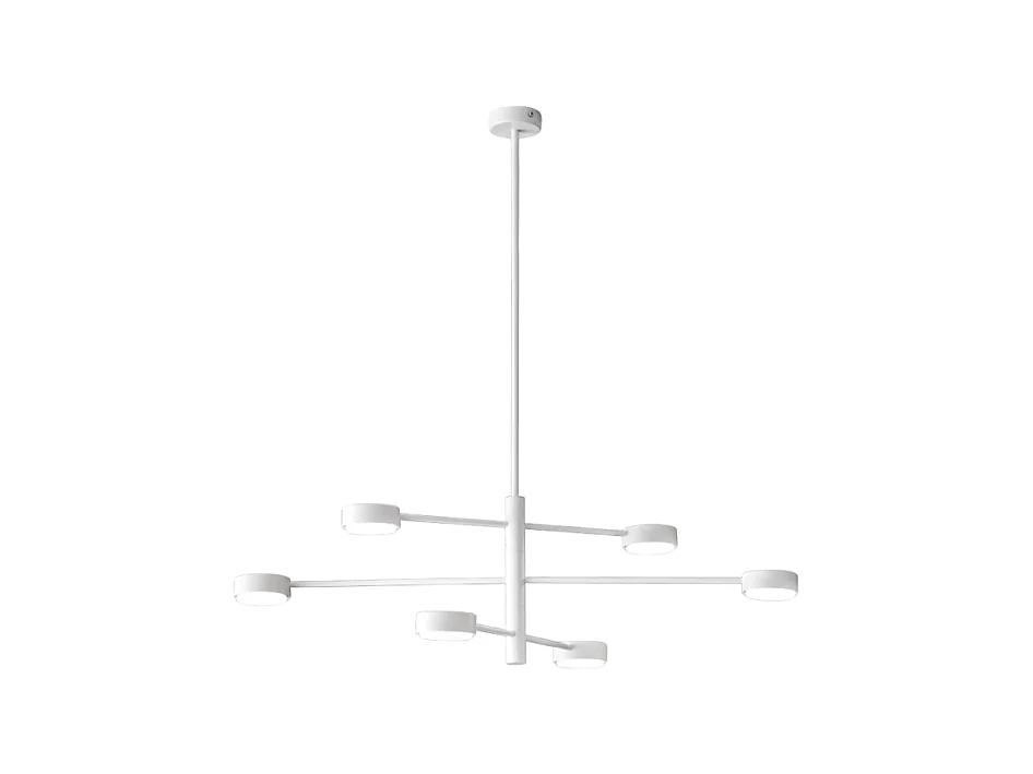 Plafonnier Eclipsia blanc - Ø 850 x 845 mm - 6 x GX53 - Élégant luminaire suspendu en métal
