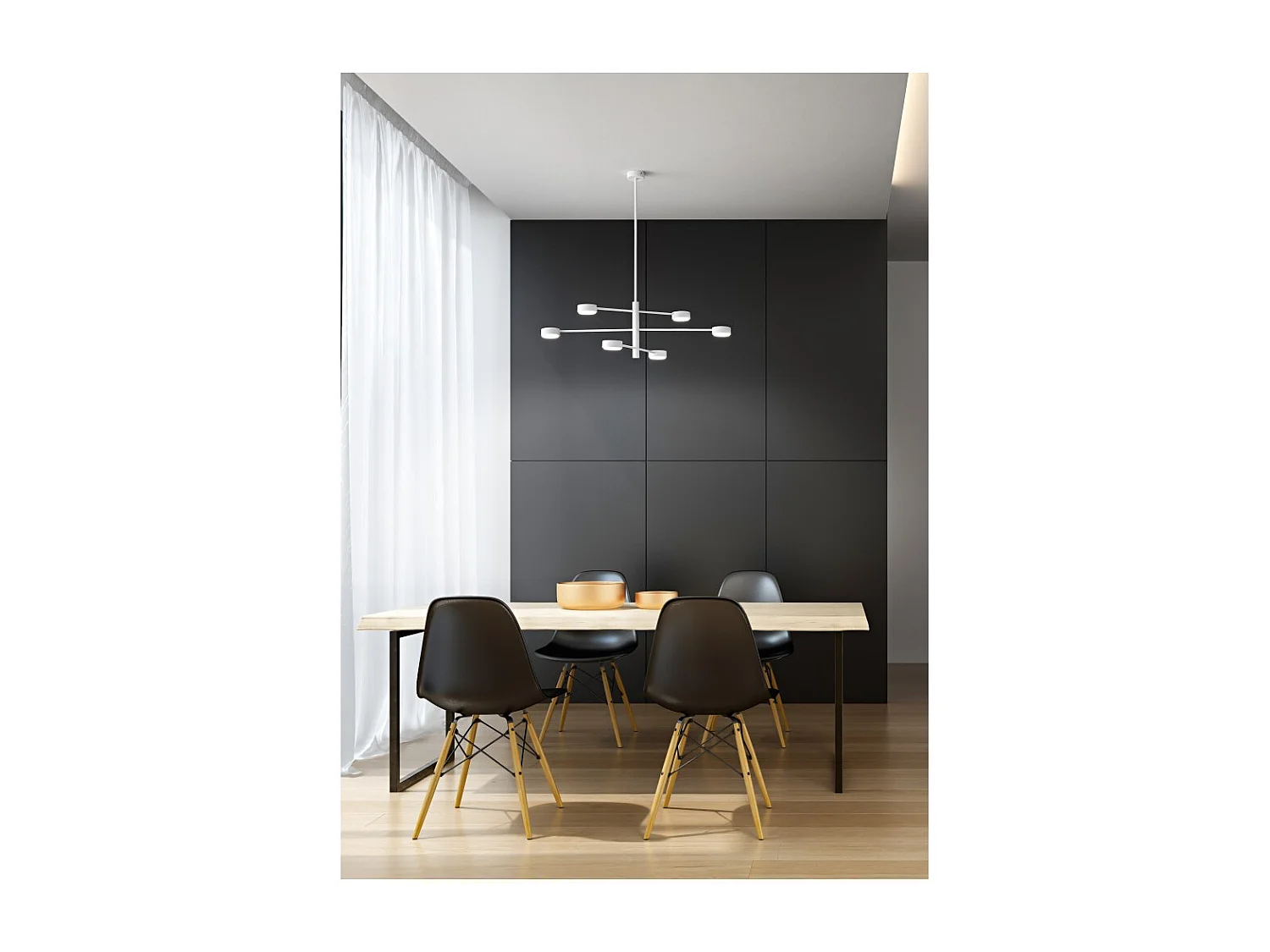 Lampada da soffitto Eclipsia bianca - d850x845mm 6xGX53 - Lampadario pendente in metallo elegante