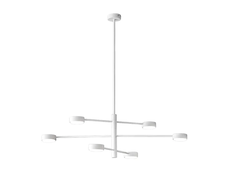 Plafonnier Eclipsia blanc - Ø 850 x 845 mm - 6 x GX53 - Élégant luminaire suspendu en métal