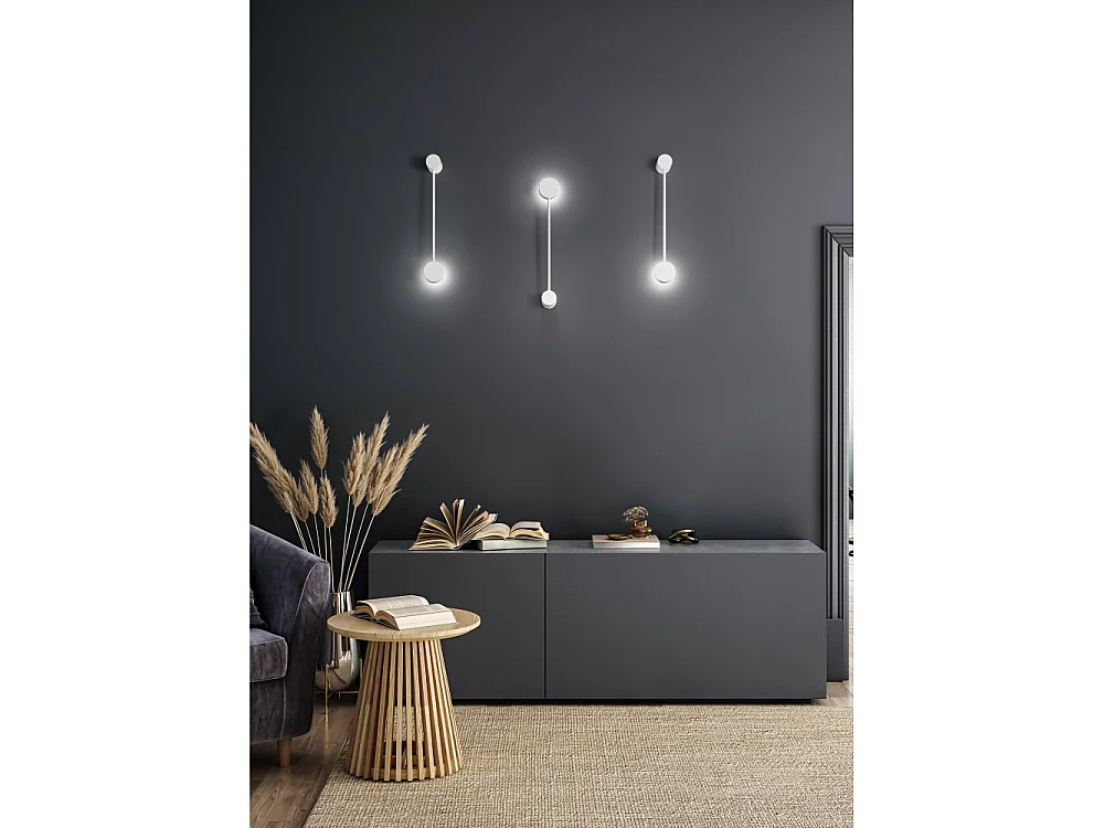 Eclipsia Witte Wandlamp - 525x85x64mm GX53 - Elegante Metalen Wandlamp