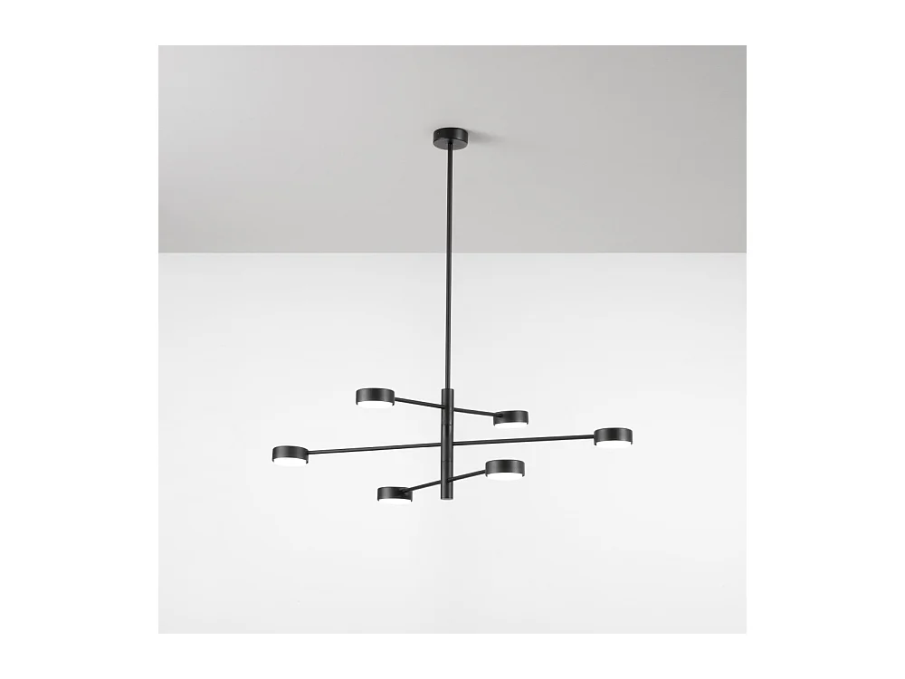 Eclipsia Zwarte Plafondlamp - d850x845mm 6xGX53 - Elegante Metalen Hanglamp