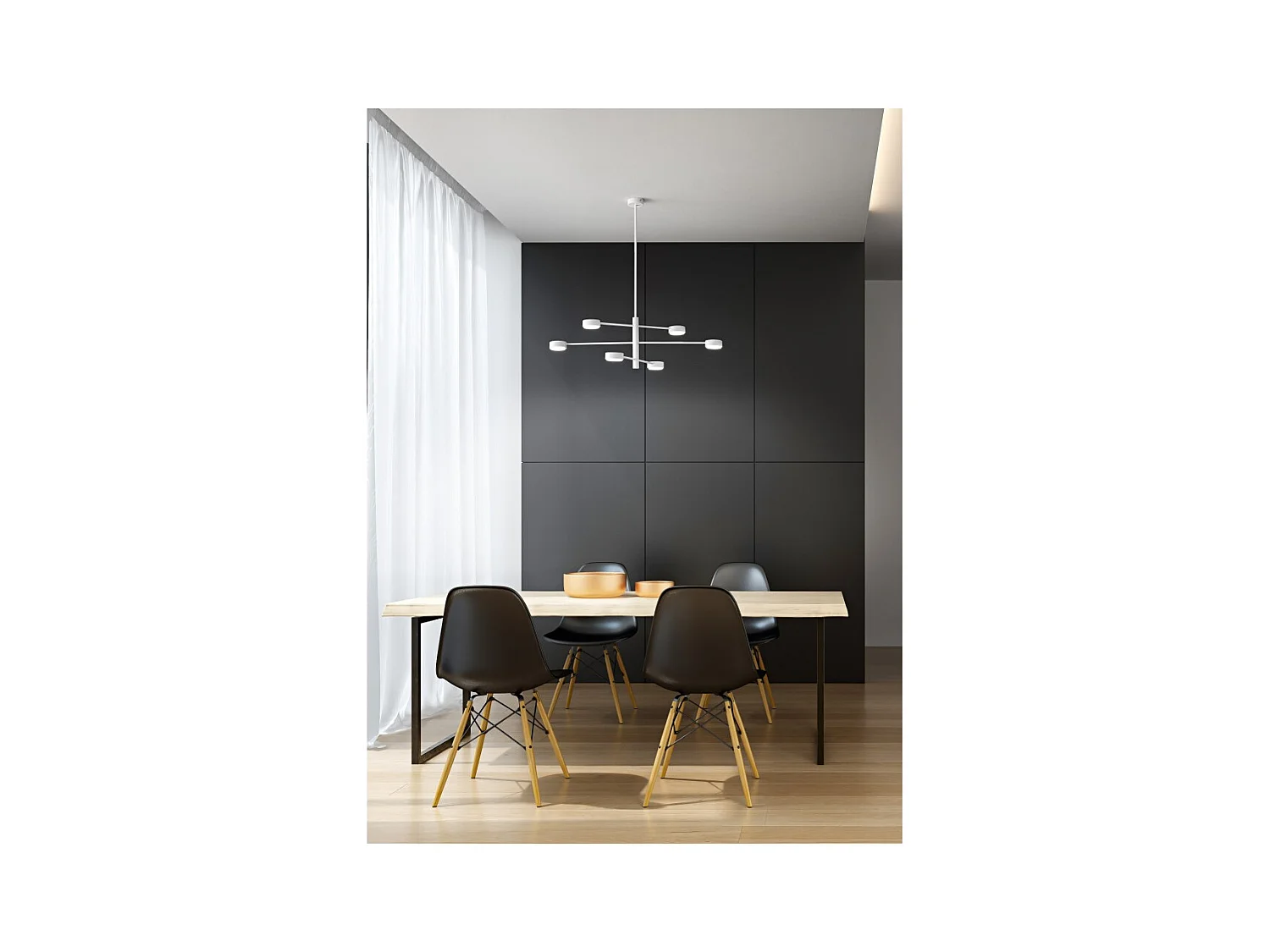 Eclipsia Zwarte Plafondlamp - d850x845mm 6xGX53 - Elegante Metalen Hanglamp