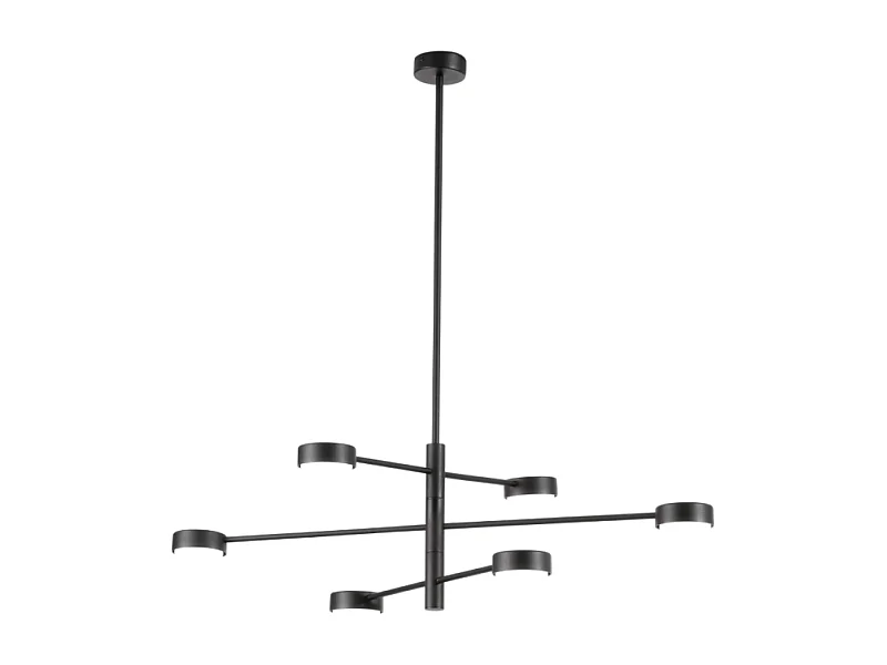 Plafonnier Eclipsia noir - Ø 850 x 845 mm - 6 x GX53 - Élégant luminaire suspendu en métal