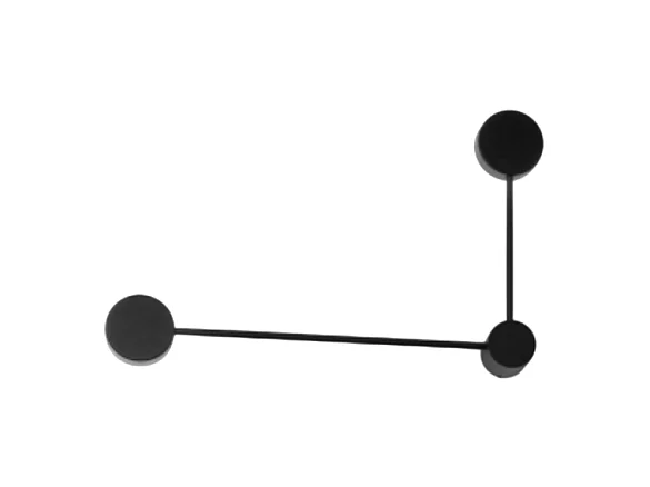 Eclipsia Zwarte Wandlamp - 325x520x64mm 2xGX53 - Metalen wandlamp met twee armen - Lange arm links