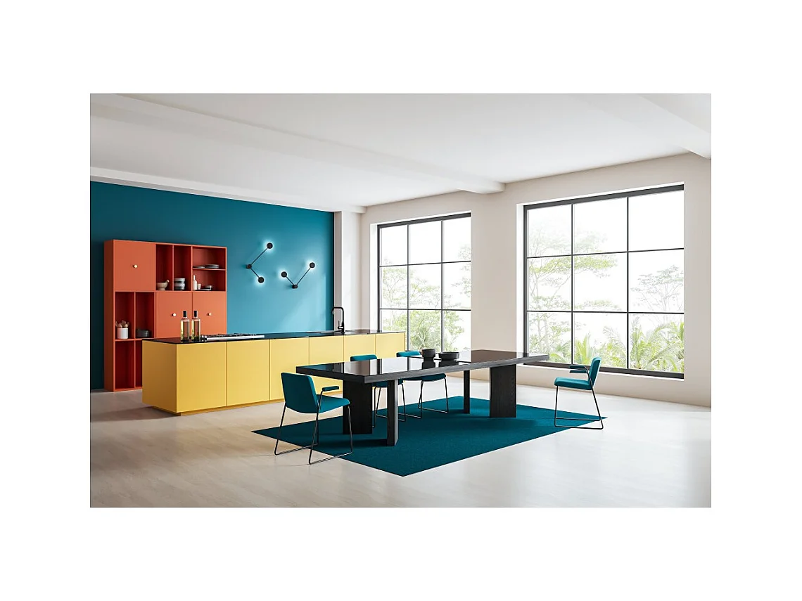 Eclipsia Zwarte Wandlamp - 325x520x64mm 2xGX53 - Metalen wandlamp met twee armen - Lange arm links