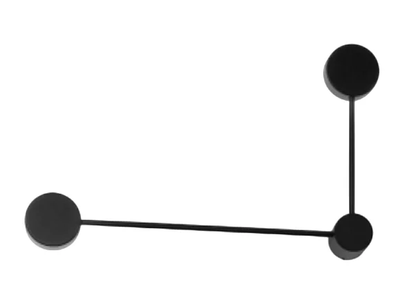 Eclipsia Zwarte Wandlamp - 325x520x64mm 2xGX53 - Metalen wandlamp met twee armen - Lange arm links