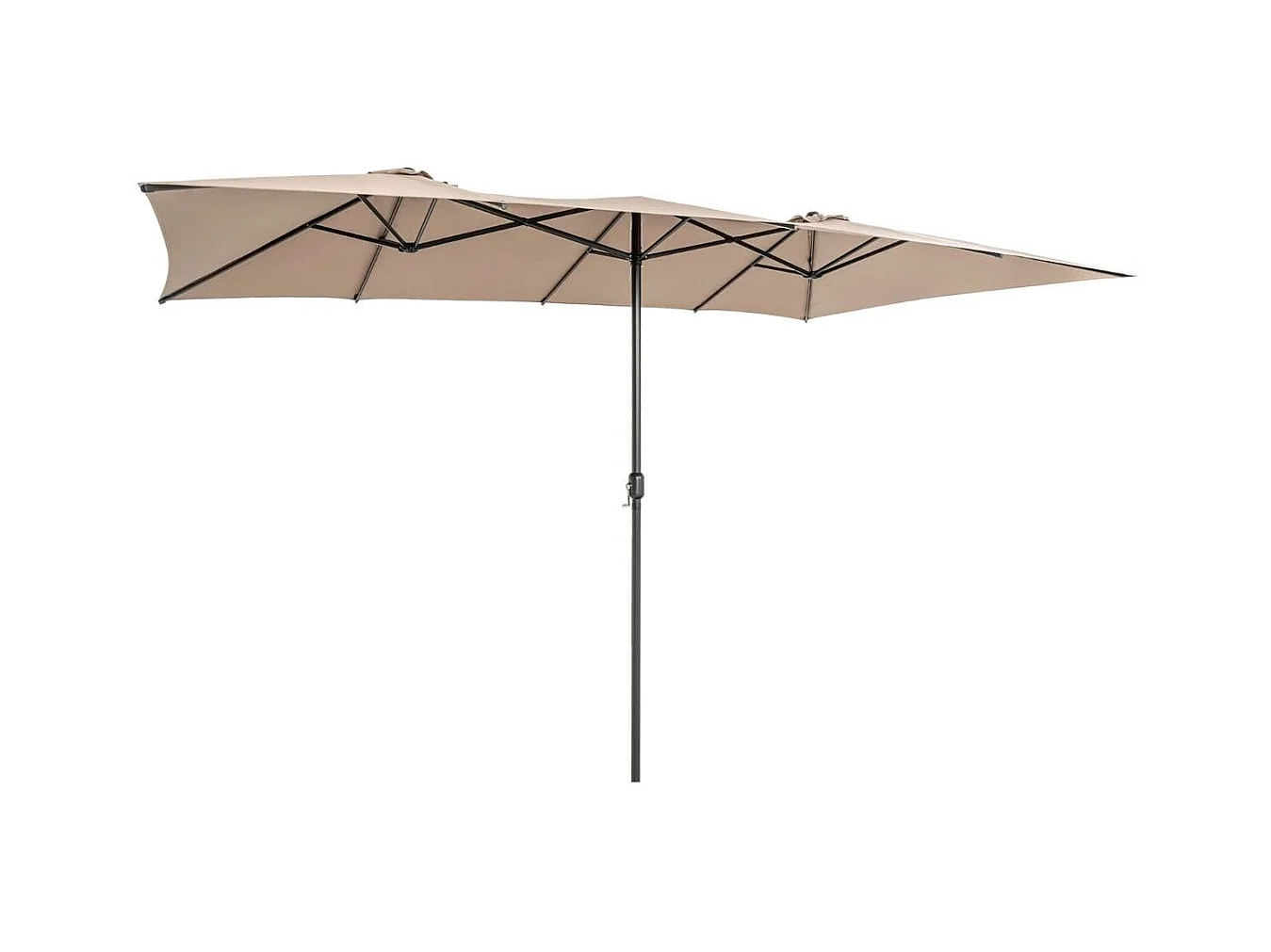 Doppelsonnenschirm 426 x 265 cm Rechteckiger Sonnenschirm UV Schutz Braun