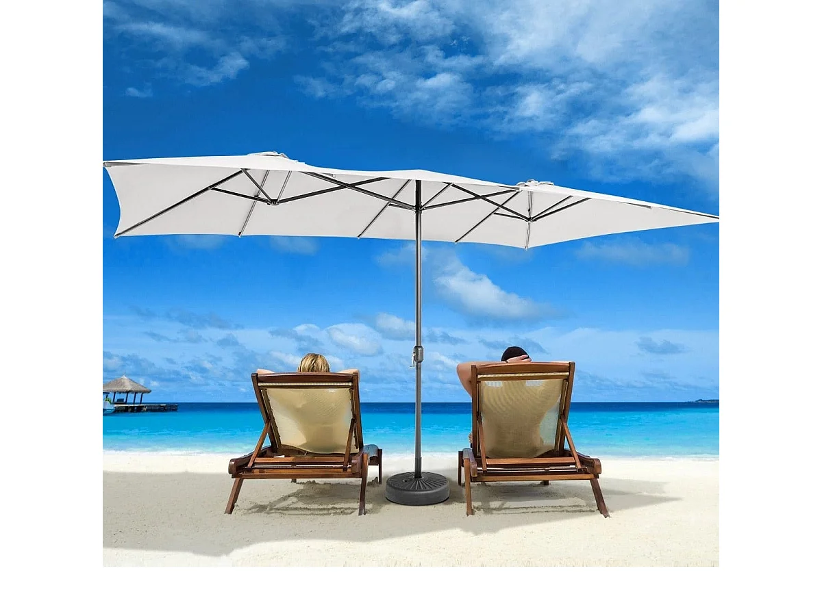 Doppelsonnenschirm Rechteckiger Sonnenschirm UV Schutz 426 x 265 cm Beige