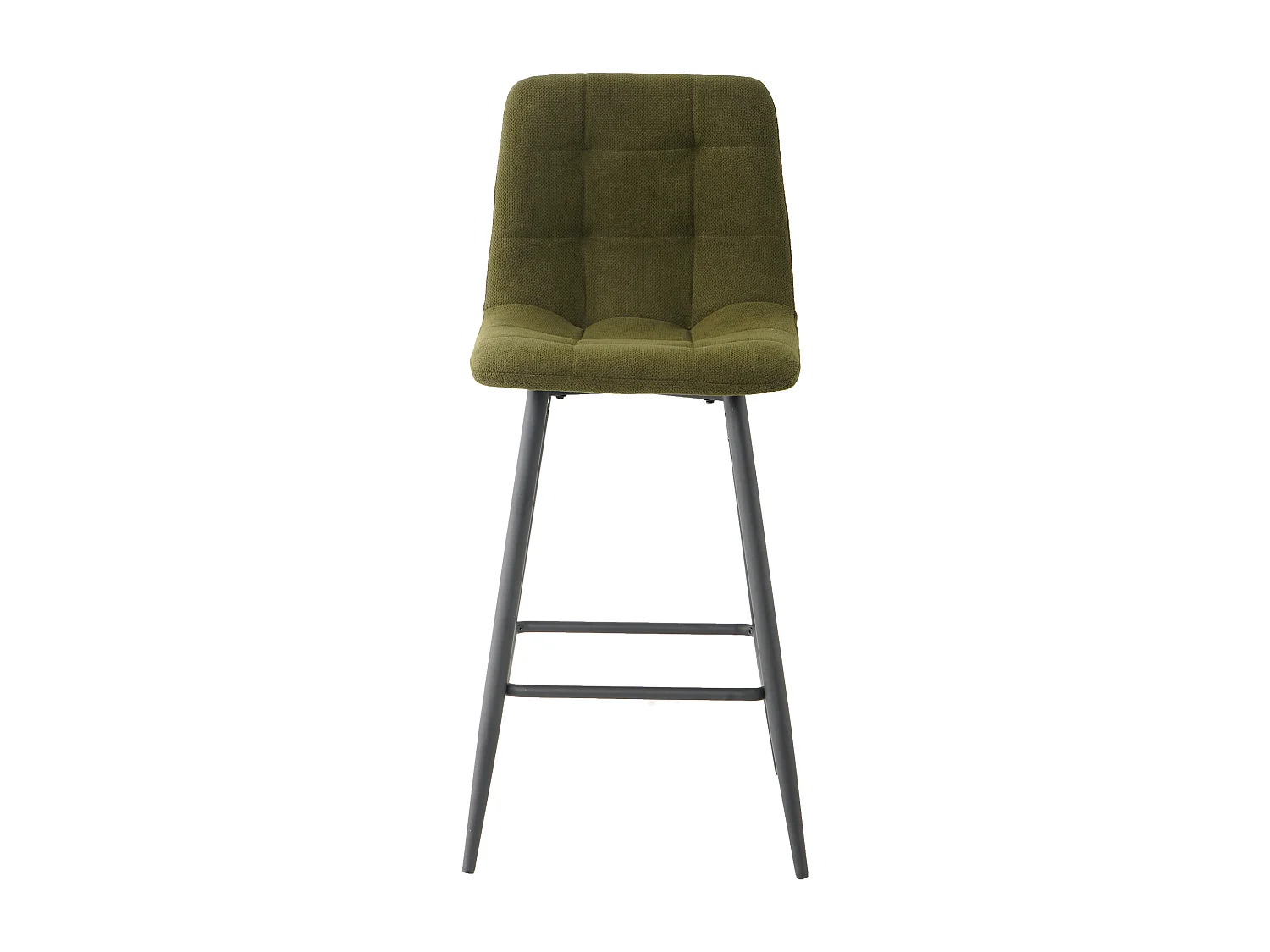 Lot de 2 tabourets de bar avec dossier - tissu coloris vert- hauteur assise 65 cm - CURIO