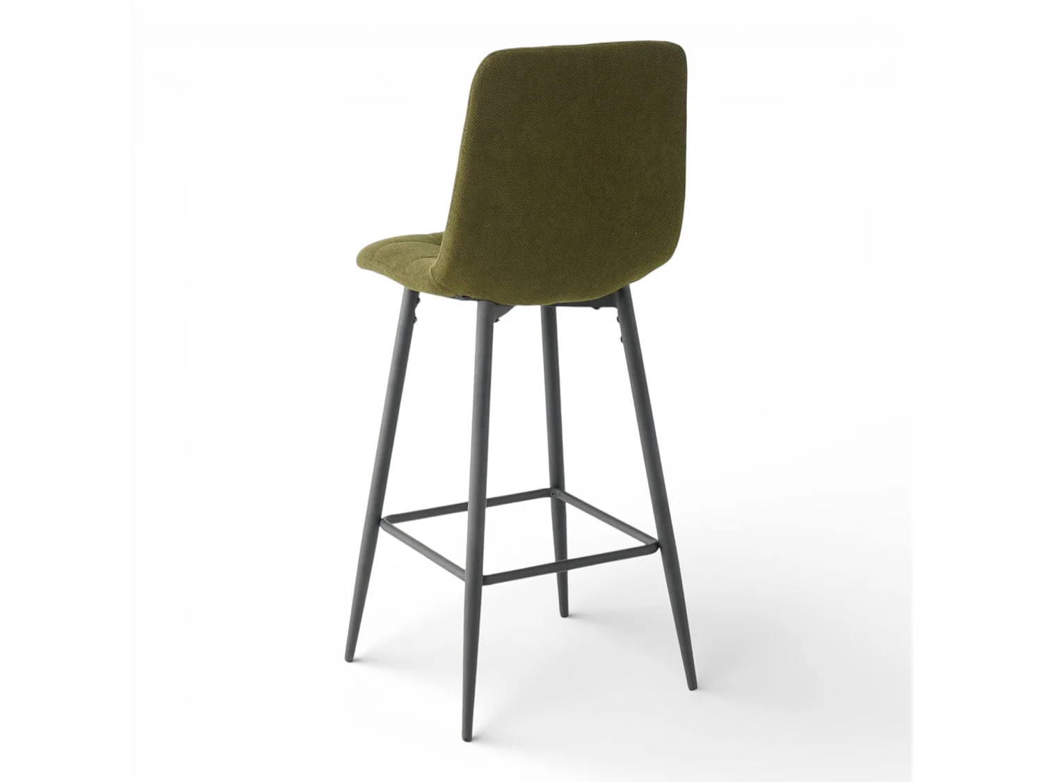 Lot de 2 chaises hautes / tabourets H65 cm tissu vert - CURIO