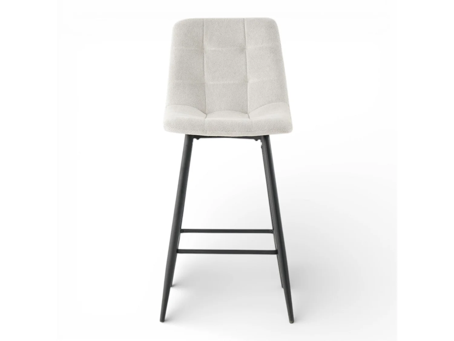 Lot de 2 chaises hautes / tabourets H65 cm tissu beige - CURIO