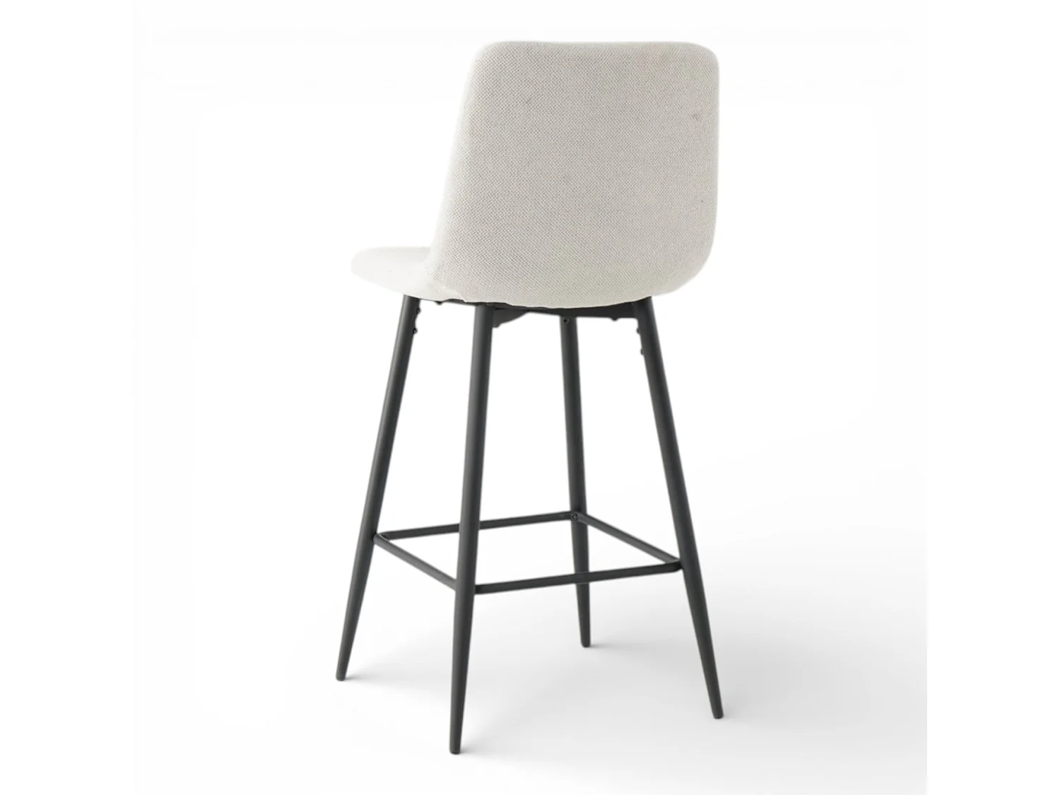 Lot de 2 chaises hautes / tabourets H65 cm tissu beige - CURIO