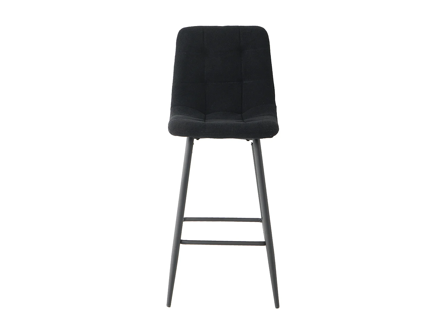 Lot de 2 tabourets de bar avec dossier - tissu coloris noir - hauteur assise 65 cm - CURIO