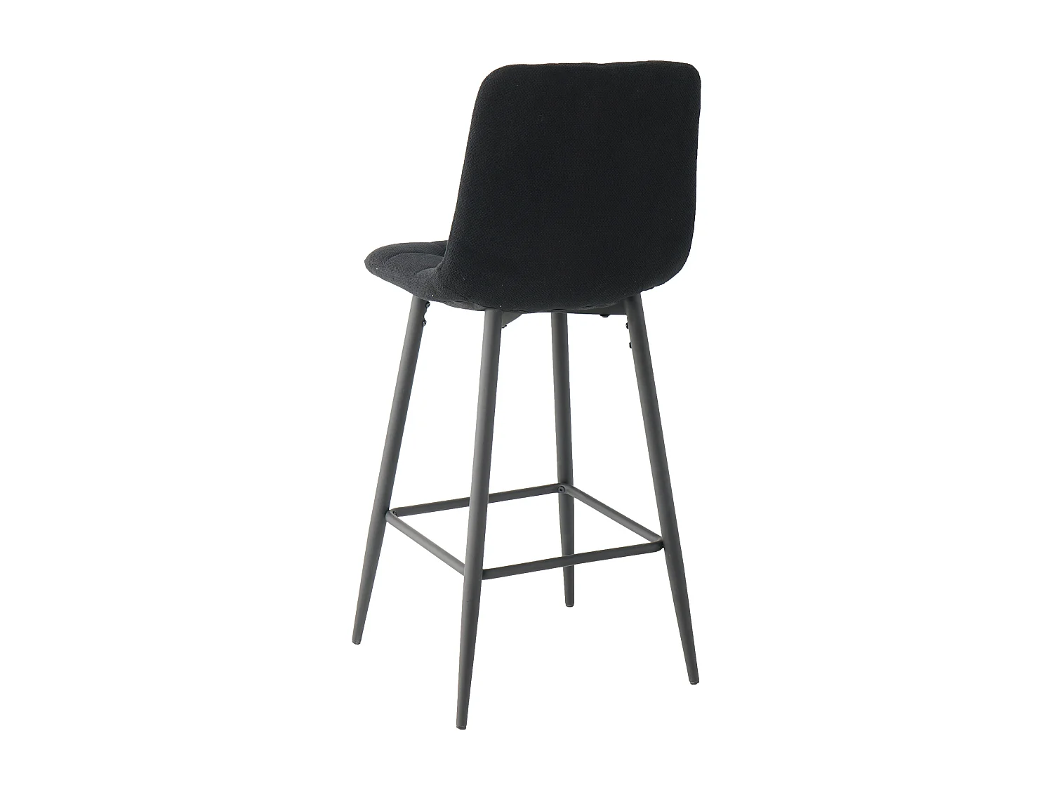 Lot de 2 tabourets de bar avec dossier - tissu coloris noir - hauteur assise 65 cm - CURIO