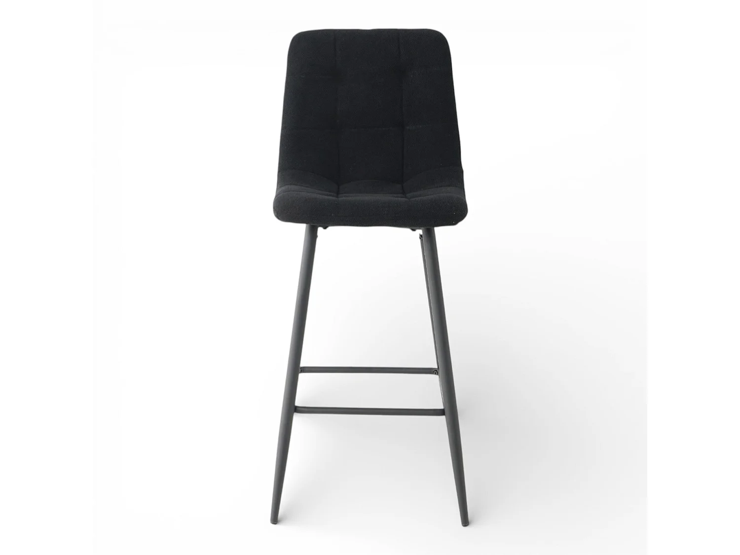 Lot de 2 chaises hautes / tabourets H65 cm tissu noir - CURIO