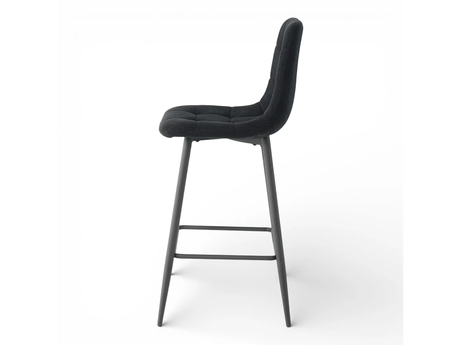 Lot de 2 chaises hautes / tabourets H65 cm tissu noir - CURIO