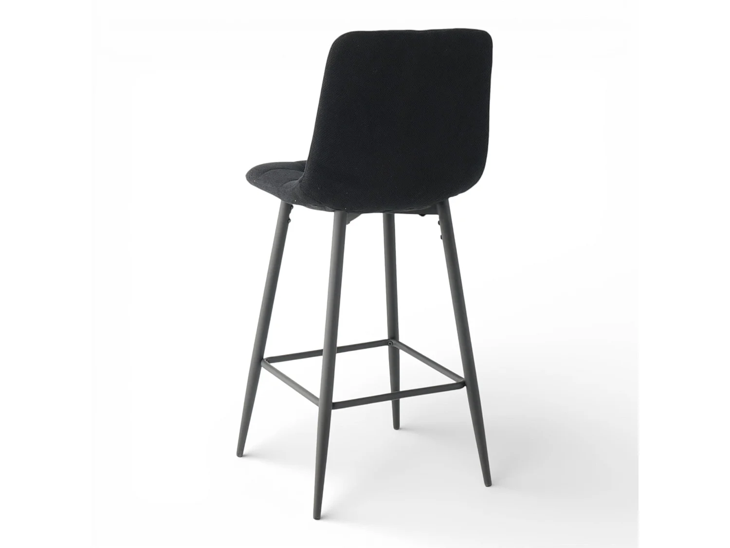 Lot de 2 chaises hautes / tabourets H65 cm tissu noir - CURIO