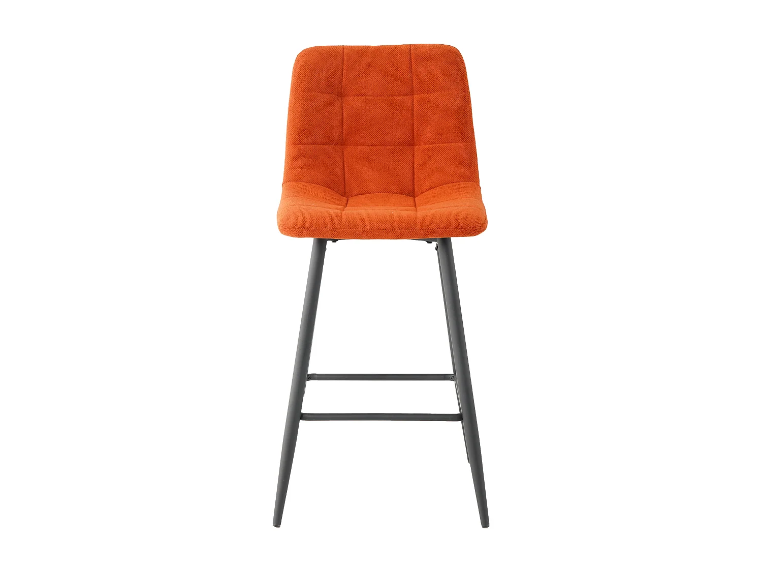 Lot de 2 tabourets de bar avec dossier - tissu coloris orange - hauteur assise 65 cm - CURIO