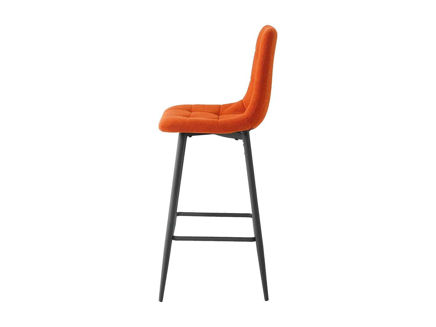 Lot de 2 tabourets de bar avec dossier - tissu coloris orange - hauteur assise 65 cm - CURIO