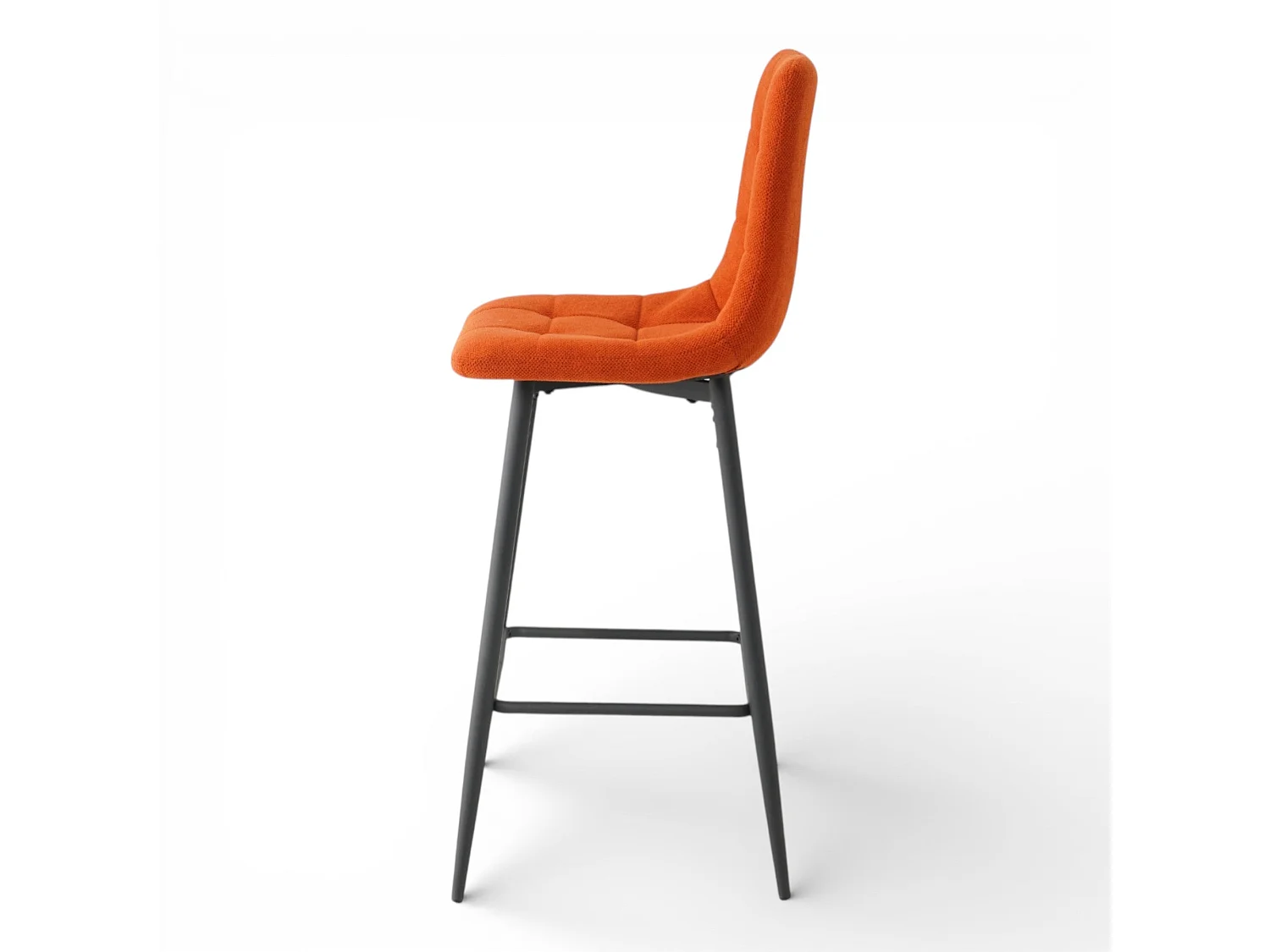 Lot de 2 chaises hautes / tabourets H65 cm tissu orange - CURIO