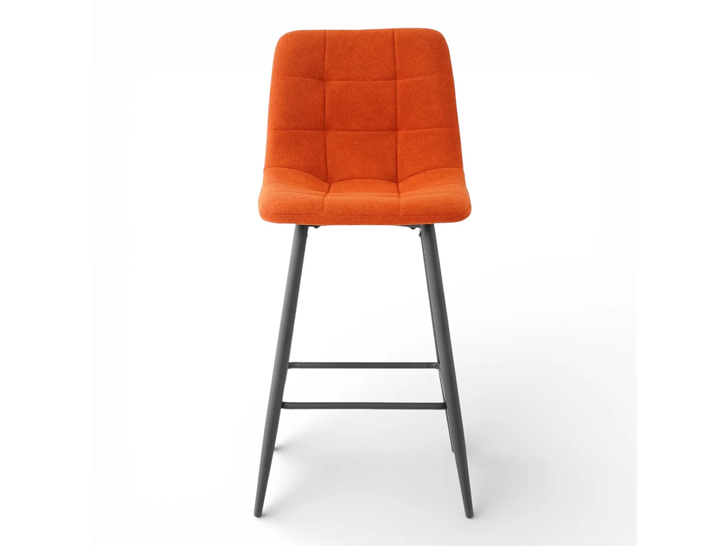 Lot de 2 chaises hautes / tabourets H65 cm tissu orange - CURIO