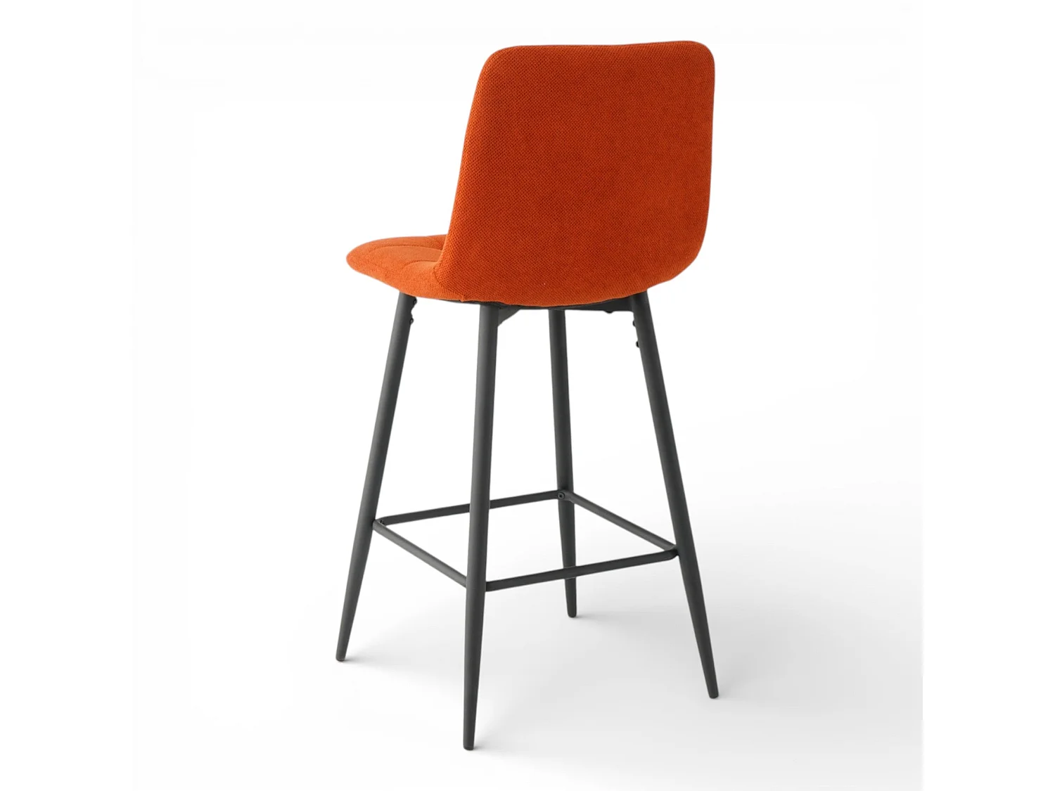 Lot de 2 chaises hautes / tabourets H65 cm tissu orange - CURIO