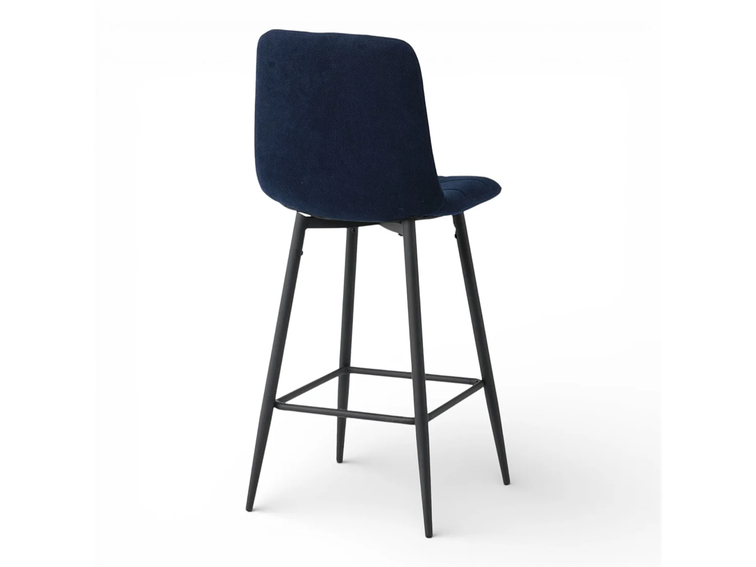 Lot de 2 chaises hautes / tabourets H65 cm tissu bleu foncé - CURIO