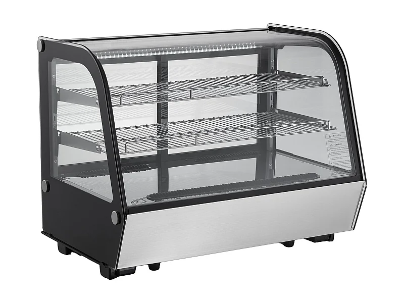 Vitrine Réfrigérée SucceBuy à 2 Niveaux, Réfrigérateur Commercial à 2 Niveaux, Vitrine de Comptoir pour Pâtisserie avec Éclairage LED, Refroidissement Turbo