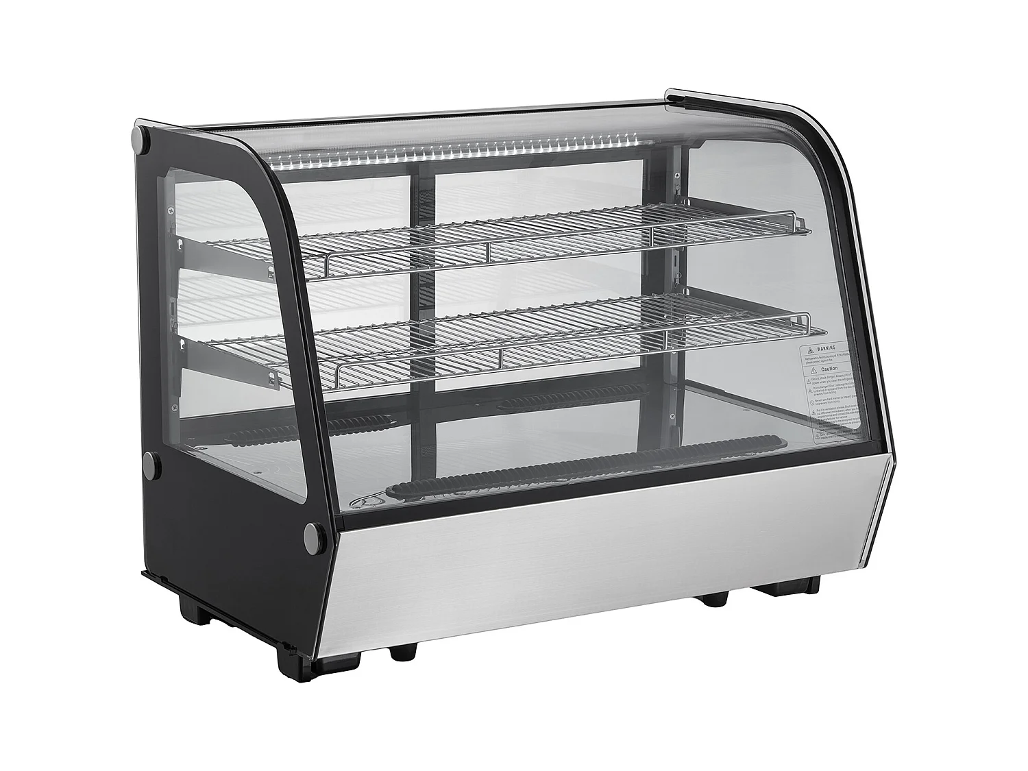 Vitrine Réfrigérée SucceBuy à 2 Niveaux, Réfrigérateur Commercial à 2 Niveaux, Vitrine de Comptoir pour Pâtisserie avec Éclairage LED, Refroidissement Turbo