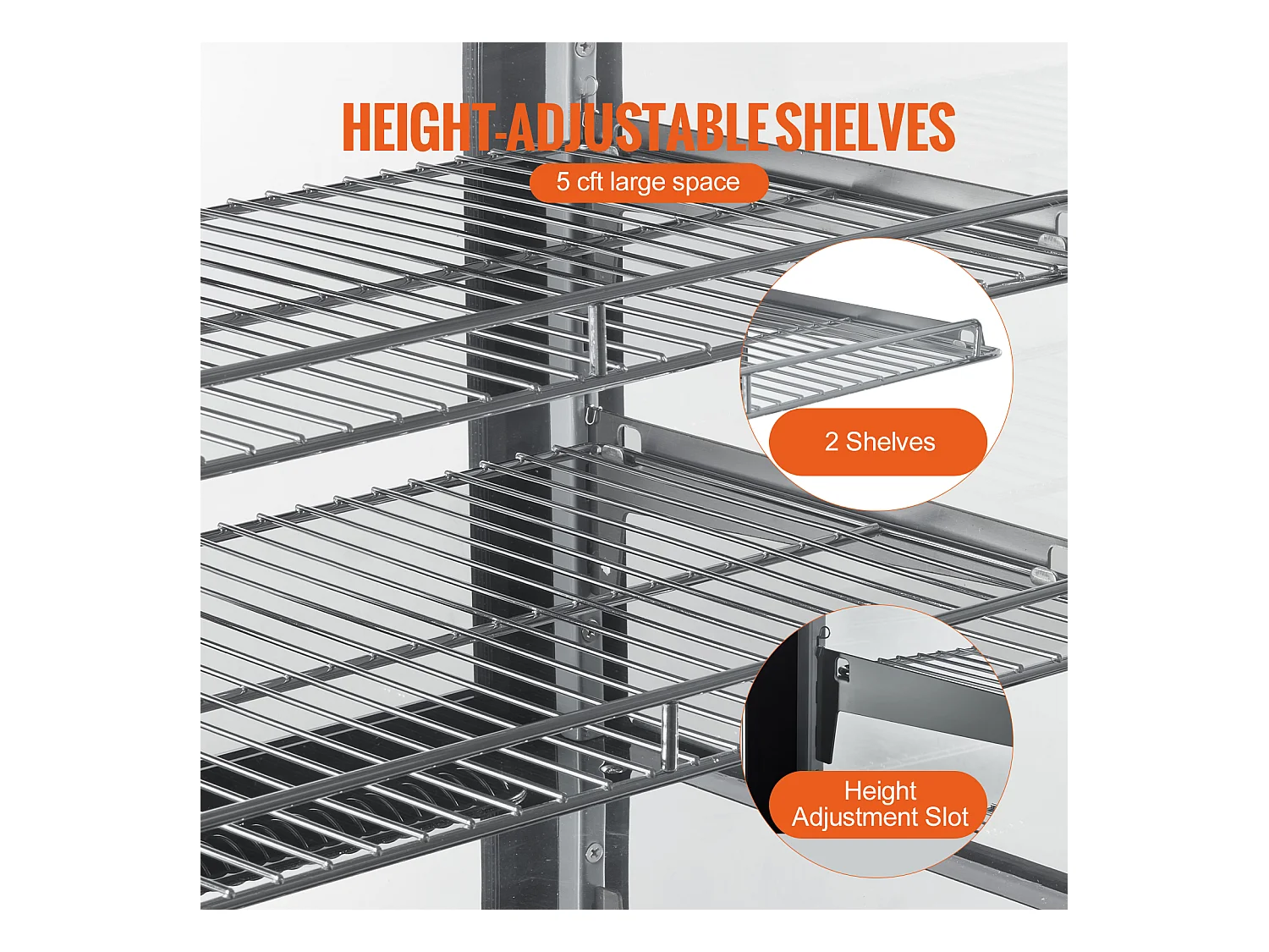 Vitrine Réfrigérée SucceBuy à 2 Niveaux, Réfrigérateur Commercial à 2 Niveaux, Vitrine de Comptoir pour Pâtisserie avec Éclairage LED, Refroidissement Turbo