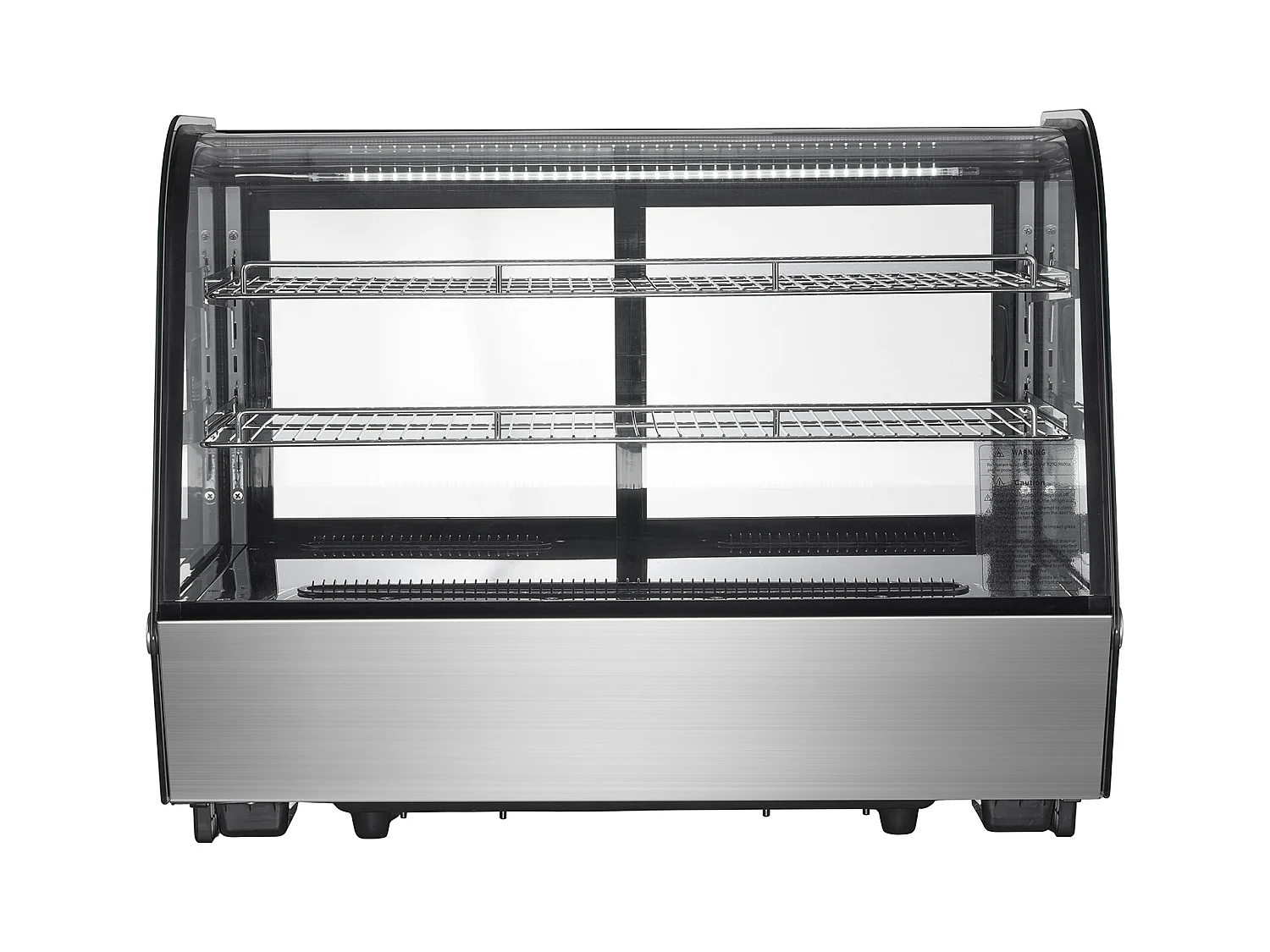 Vitrine Réfrigérée SucceBuy à 2 Niveaux, Réfrigérateur Commercial à 2 Niveaux, Vitrine de Comptoir pour Pâtisserie avec Éclairage LED, Refroidissement Turbo