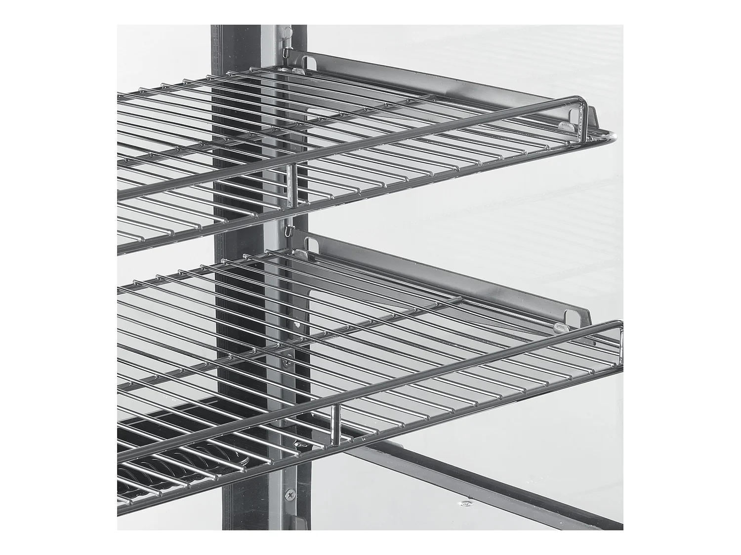 Vitrine Réfrigérée SucceBuy à 2 Niveaux, Réfrigérateur Commercial à 2 Niveaux, Vitrine de Comptoir pour Pâtisserie avec Éclairage LED, Refroidissement Turbo