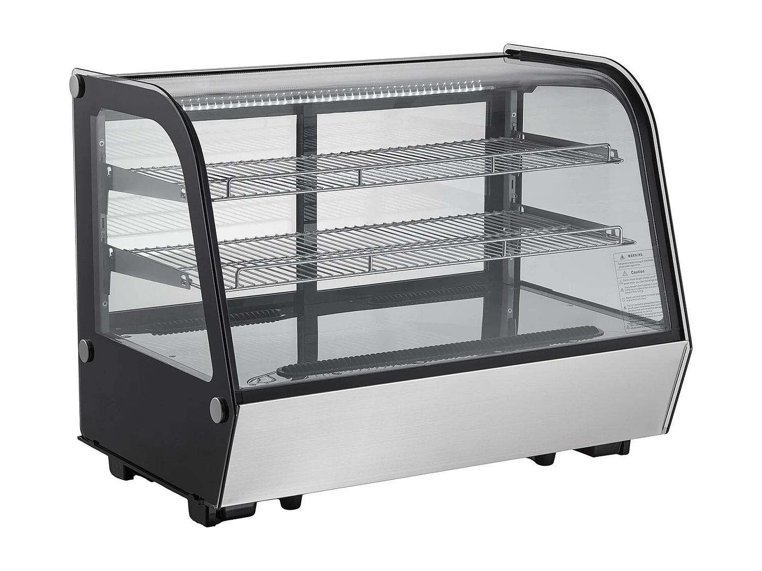 Vitrine Réfrigérée SucceBuy à 2 Niveaux, Réfrigérateur Commercial à 2 Niveaux, Vitrine de Comptoir pour Pâtisserie avec Éclairage LED, Refroidissement Turbo