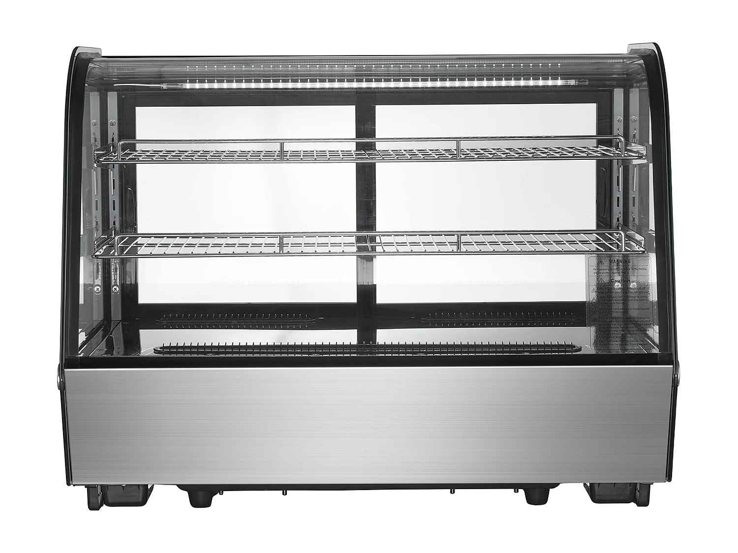 Vitrine Réfrigérée SucceBuy à 2 Niveaux, Réfrigérateur Commercial à 2 Niveaux, Vitrine de Comptoir pour Pâtisserie avec Éclairage LED, Refroidissement Turbo