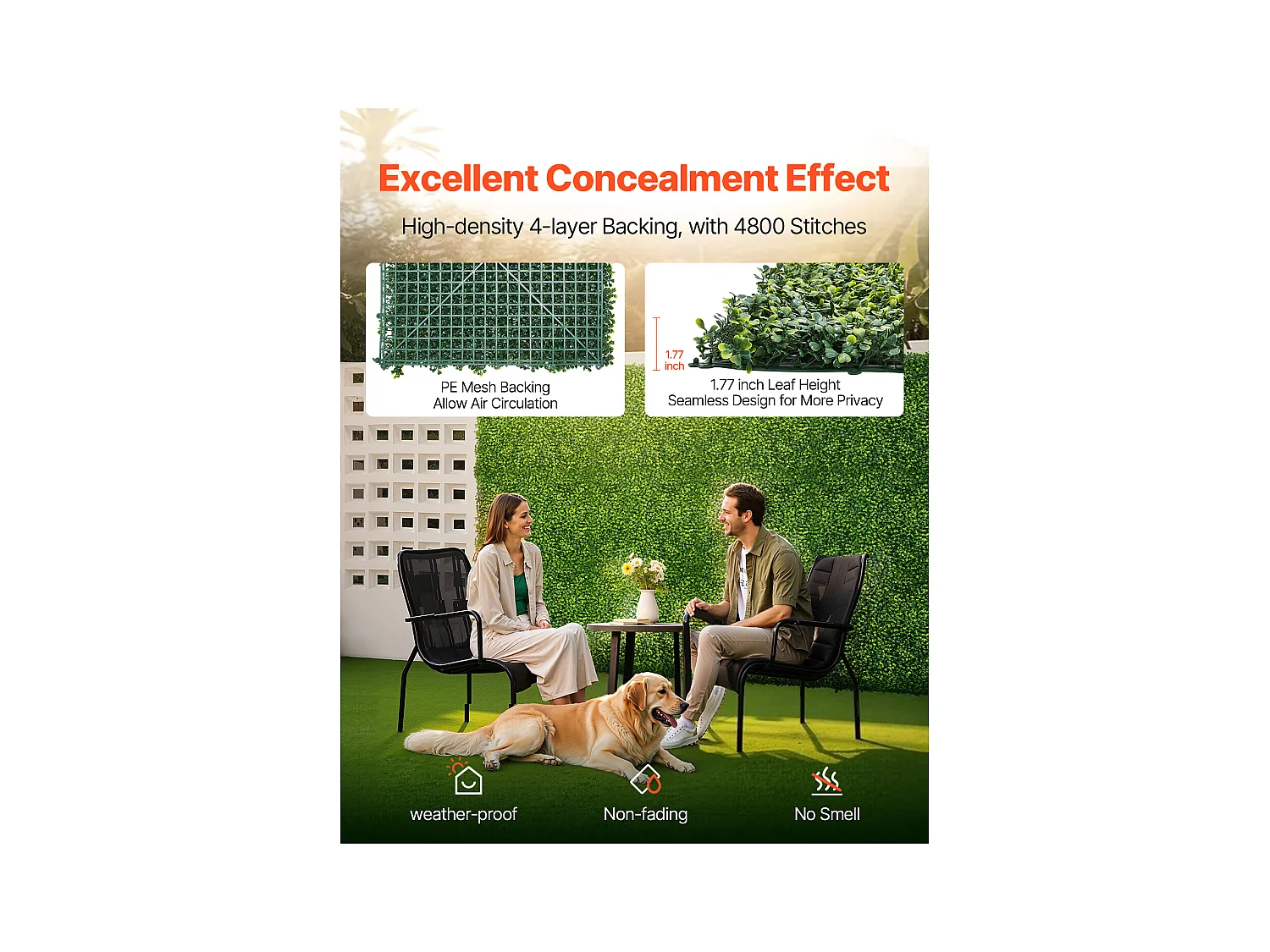 Panneaux Artificiels, SucceBuy Panneaux Muraux en Gazon Artificiel 100 × 300 cm, Milan Greenery pour une Décoration Intime