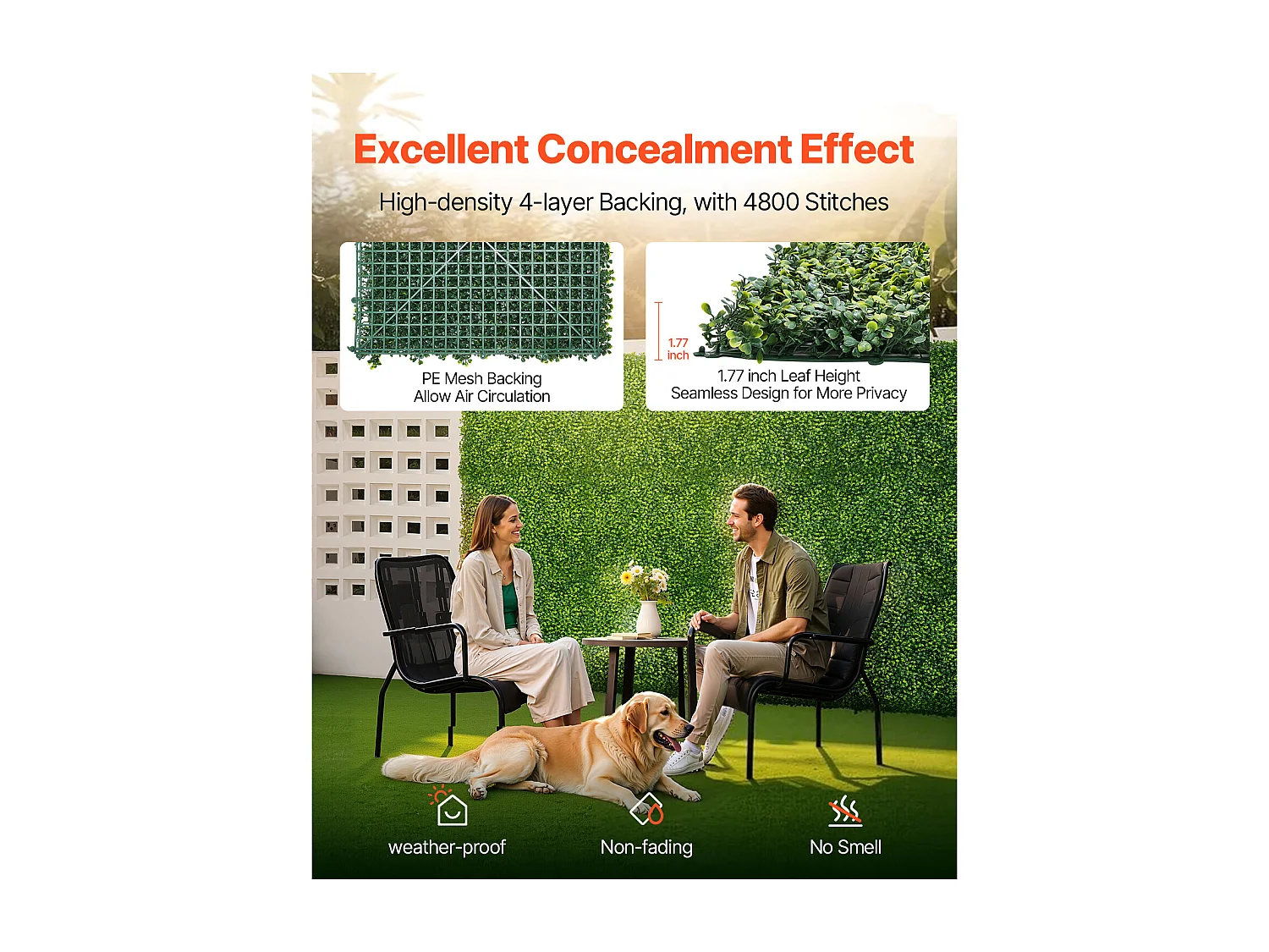 Panneaux Artificiels, SucceBuy Panneaux Muraux en Gazon Artificiel 100 × 300 cm, Milan Greenery pour une Décoration Intime