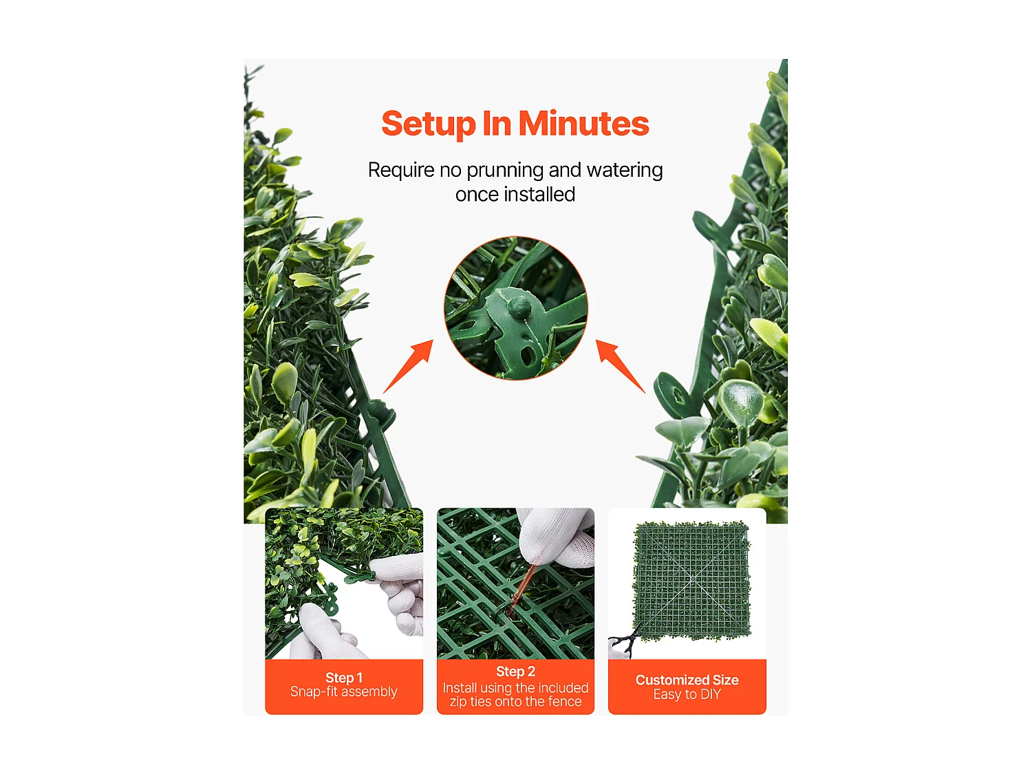 Panneaux Artificiels, SucceBuy Panneaux Muraux en Gazon Artificiel 100 × 300 cm, Milan Greenery pour une Décoration Intime