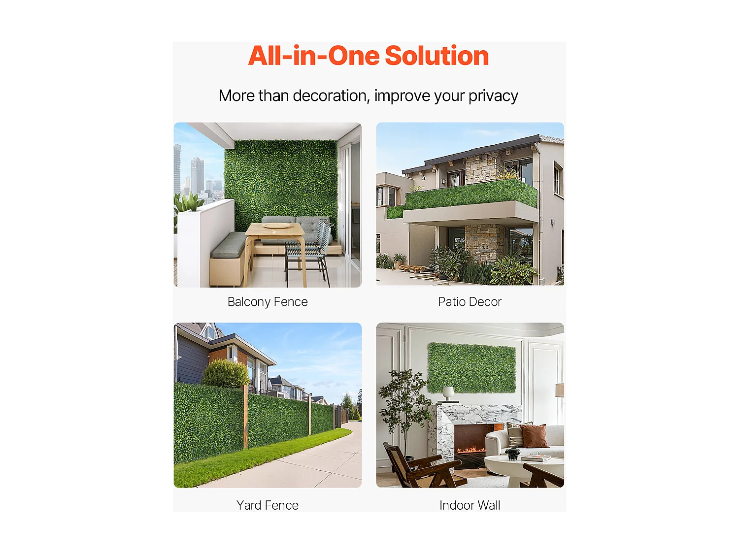 Panneaux Artificiels, SucceBuy Panneaux Muraux en Gazon Artificiel 100 × 300 cm, Milan Greenery pour une Décoration Intime