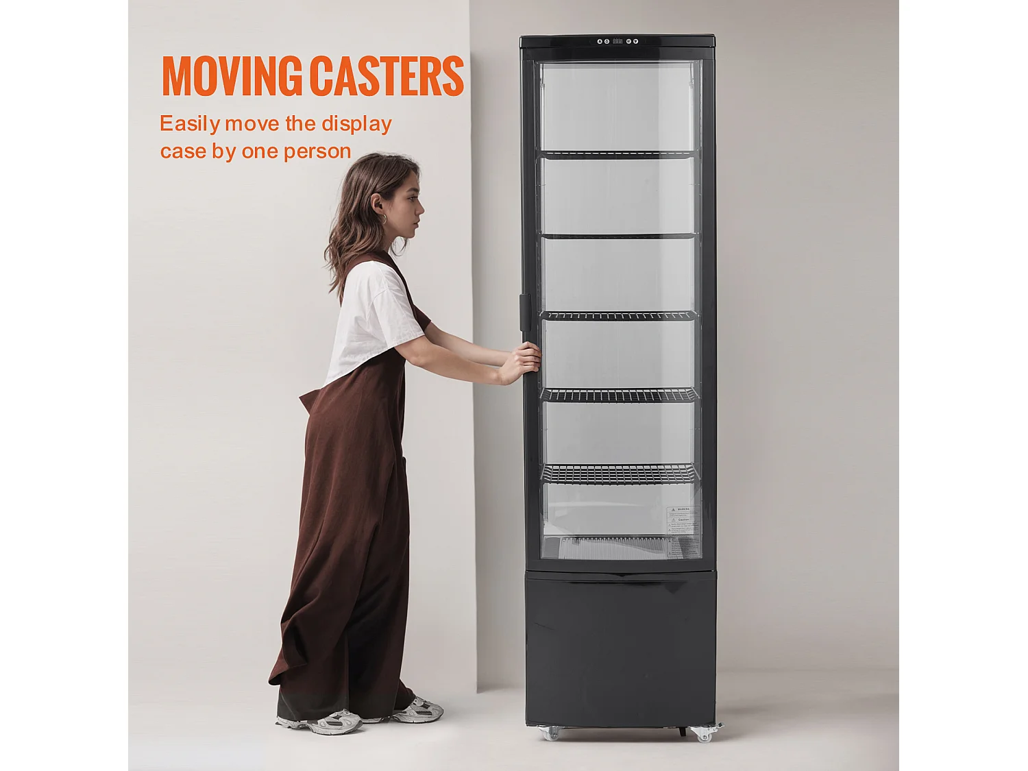 Vitrina Refrigerada SucceBuy a 5 Niveles para Panadería 278 L, Refrigerador Comercial a 5 Niveles, Gran Vitrina de Pastelería con Iluminación LED