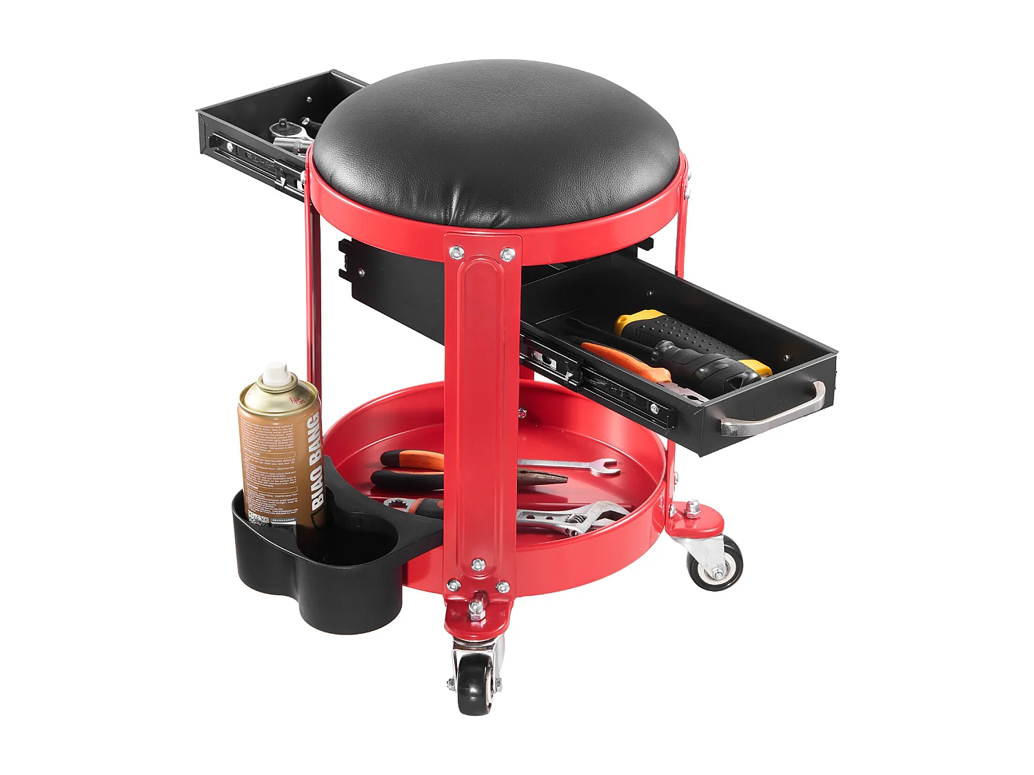 Werkplaatskruk, SucceBuy Rolbare Werkplaatskruk 136 kg met Opbergruimte