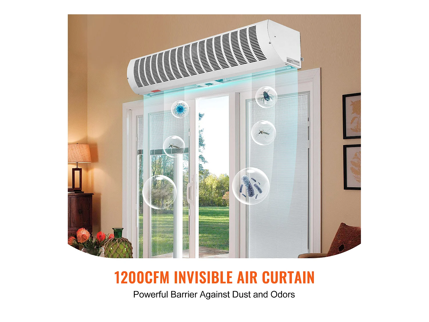 Rideau d'Air Intérieur Commercial SucceBuy, 0,9 m, 2038 m³/h, 2 Vitesses, Certifié UL