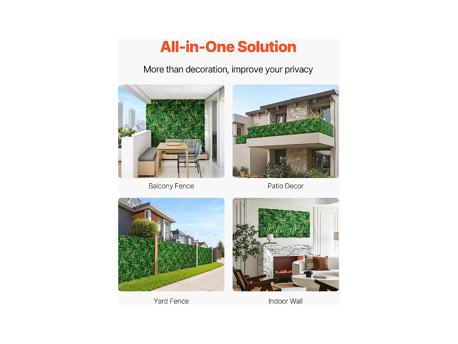 Panneaux Artificiels, SucceBuy Lot de 12 Panneaux Muraux en Gazon Artificiel 50 × 50 cm, Verdure 3D pour la Décoration et l'Intimité