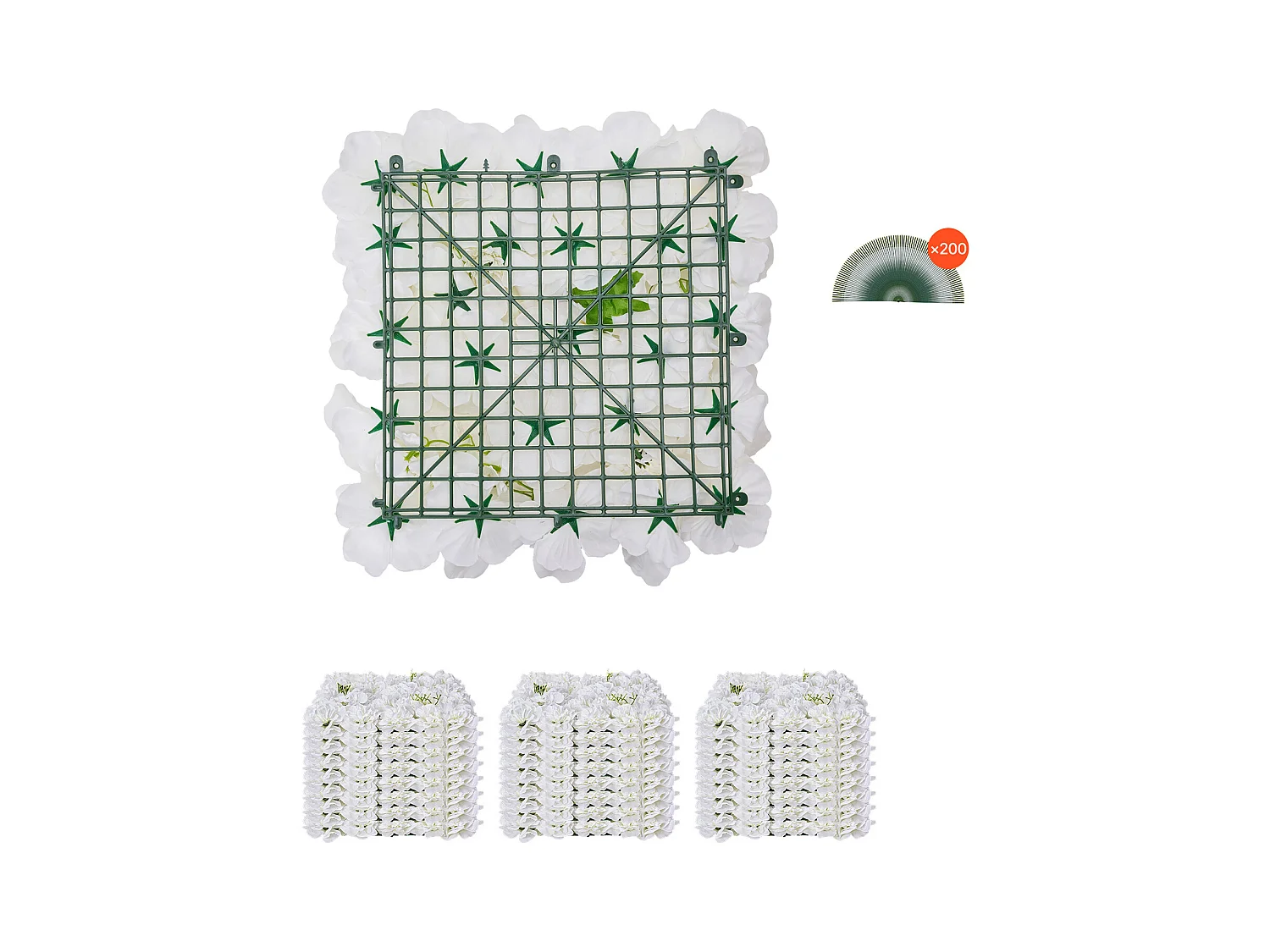 Panneaux Artificiels, SucceBuy Panneau Mural Floral 3D, 24 Pièces 38 × 38 cm, Toile de Fond Florale Artificielle pour Mariage