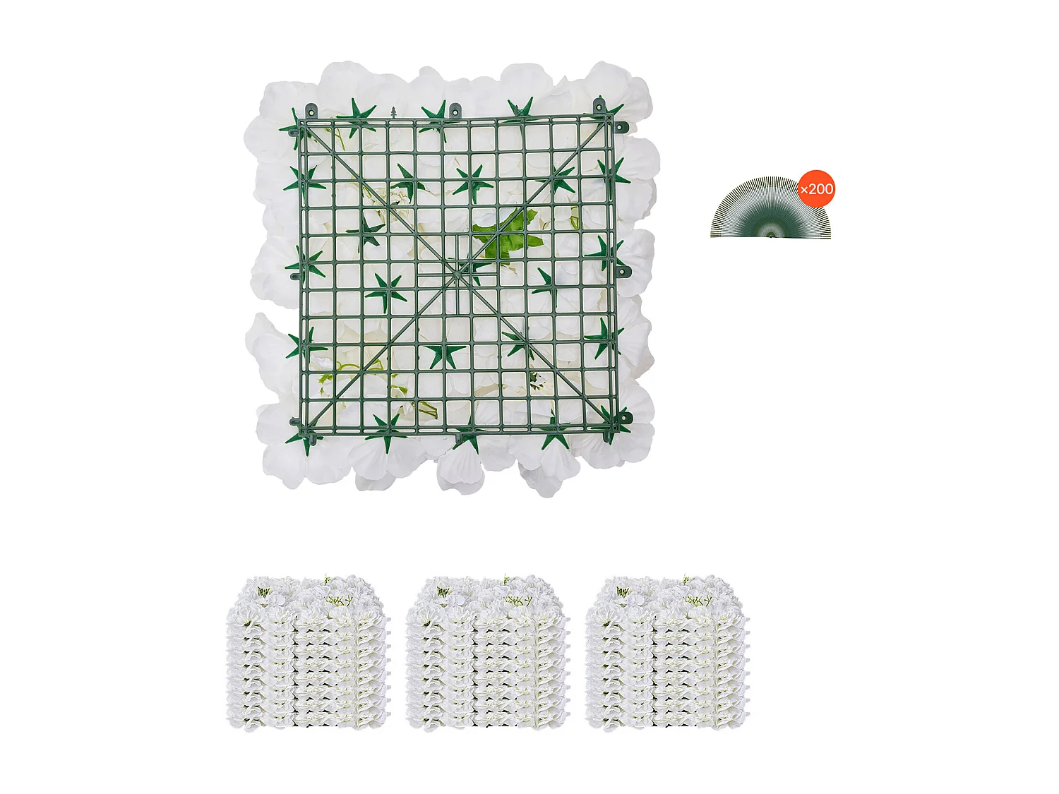 Panneaux Artificiels, SucceBuy Panneau Mural Floral 3D, 24 Pièces 38 × 38 cm, Toile de Fond Florale Artificielle pour Mariage