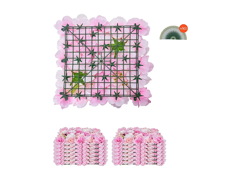 Kunstmatige Bloemenpanelen, SucceBuy 3D Bloemenwandpaneel, 12 Stuks 38 × 38 cm, Kunstmatige Bloemenmat voor Bruiloften, Privacy