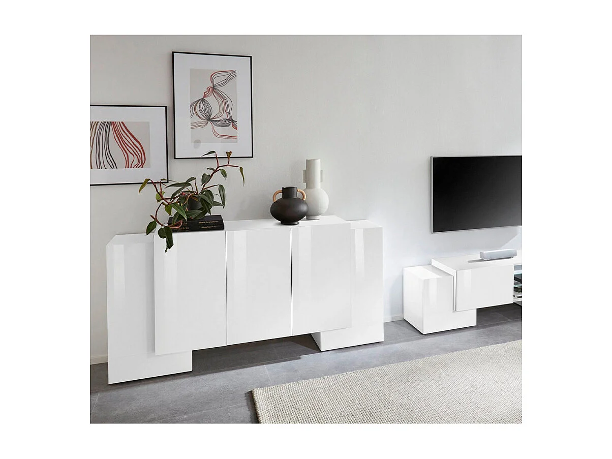 Aparador 170 cm cocina salón 5 puertas 4 estantes Pillon Lumi