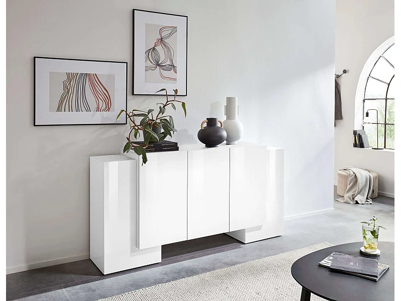 Aparador 170 cm cocina salón 5 puertas 4 estantes Pillon Lumi