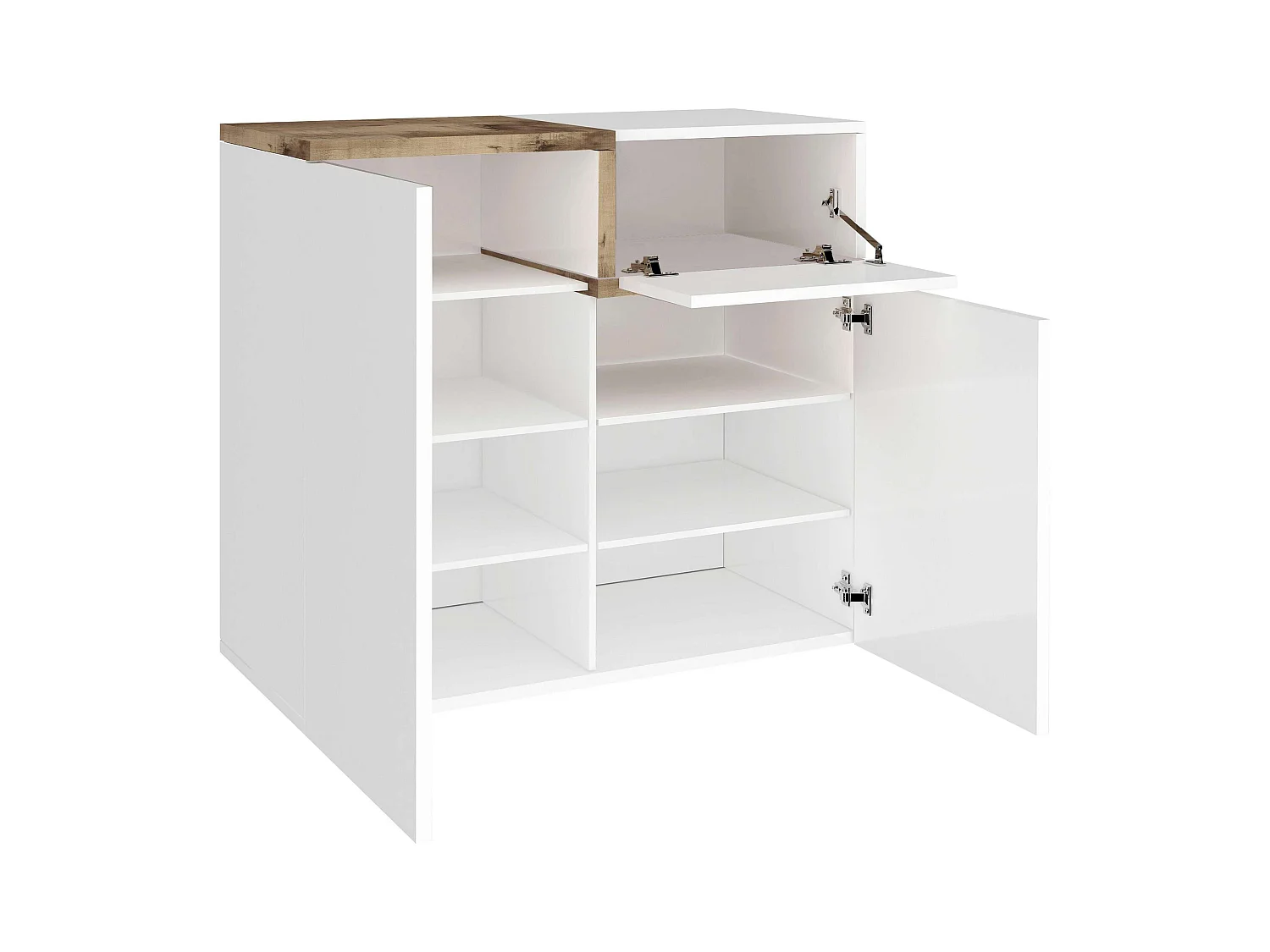 Meuble chaussures d'entrée 2 portes 16 paires design Moderne Zet Bata Acero M