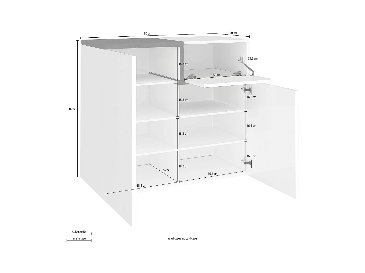 Meuble chaussures d'entrée 2 portes 16 paires design Moderne Zet Bata Acero M
